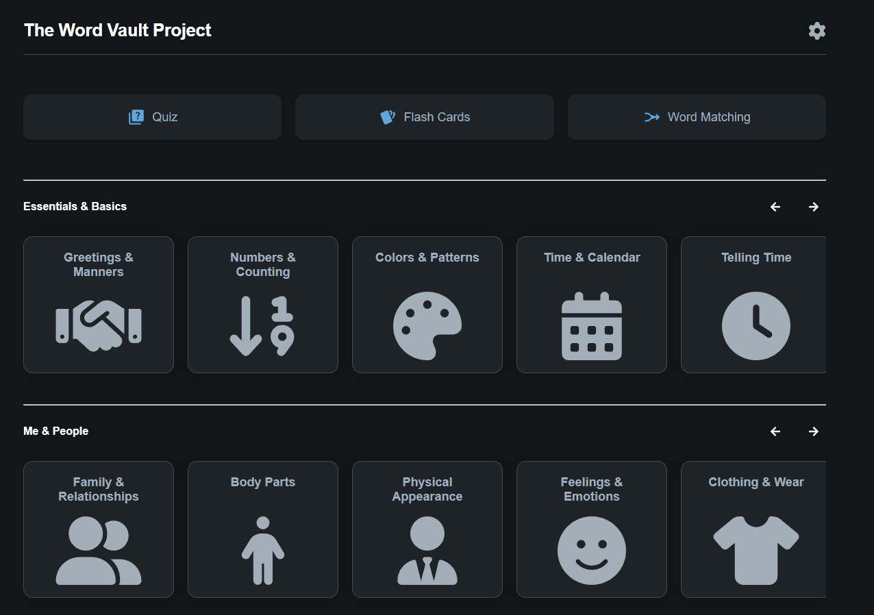 VocabVaultV2 homepage preview